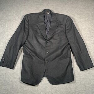 Vestimenta Blazer Sport Coat‎ Mens 42R Charcoal Linen Silk Wool Made in Italy